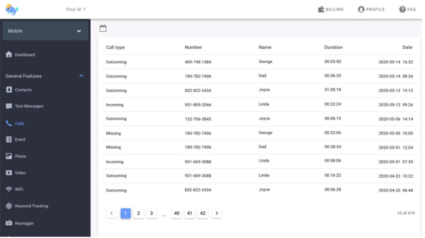 Check call history with chamspy