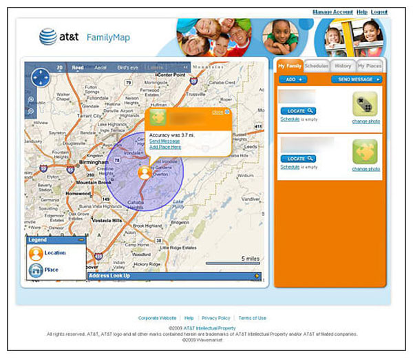 How to use AT&T family map?