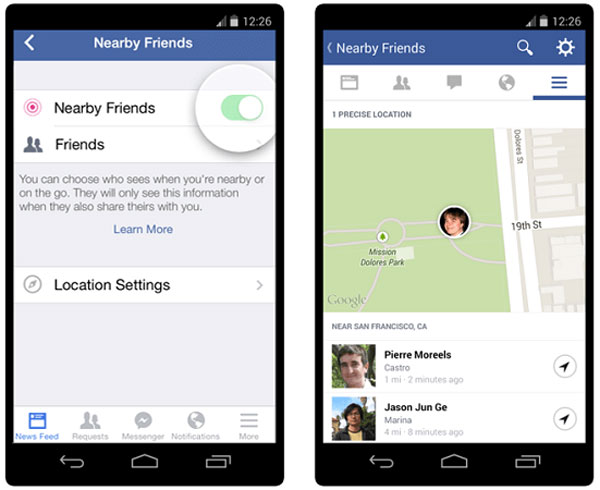 Nearby Friends feature